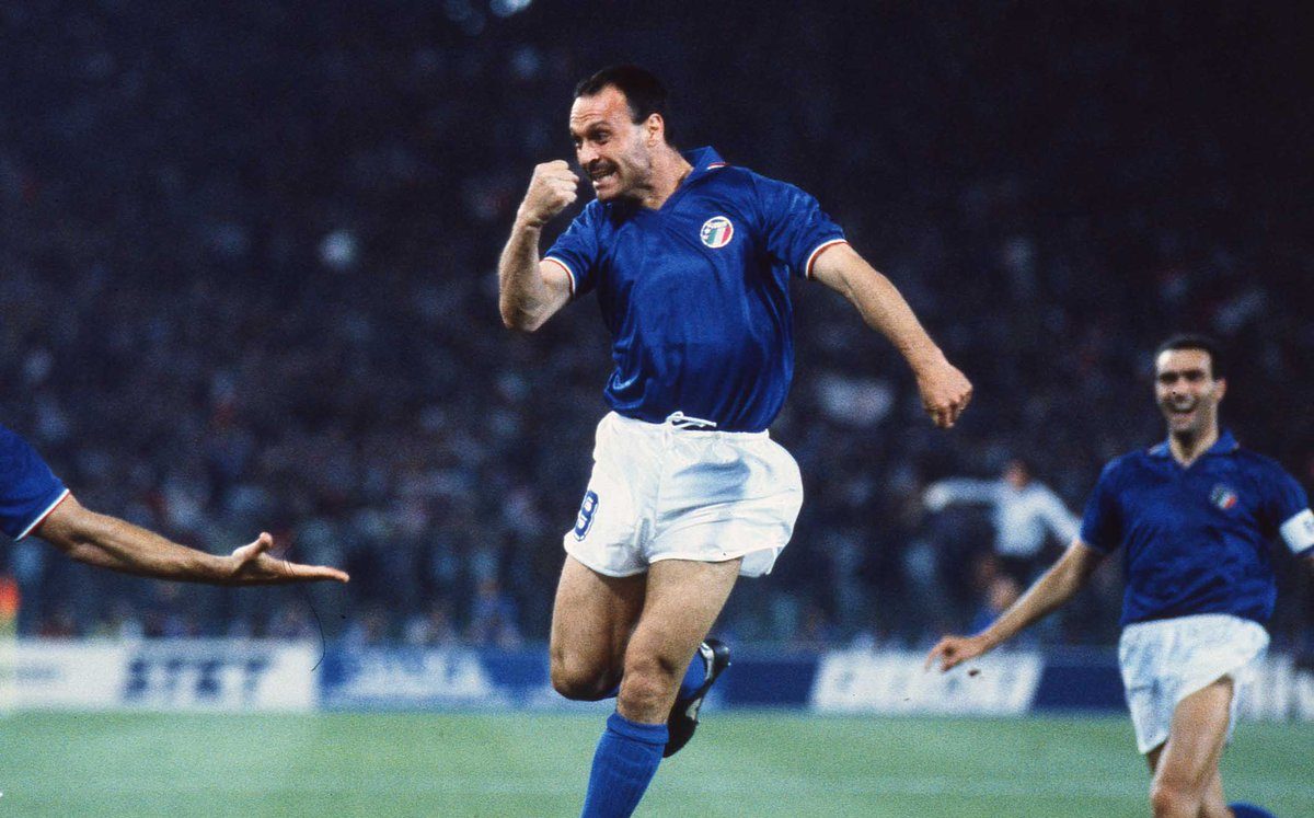 Italia-Austria 1990 - Schillaci esulta dopo il gol