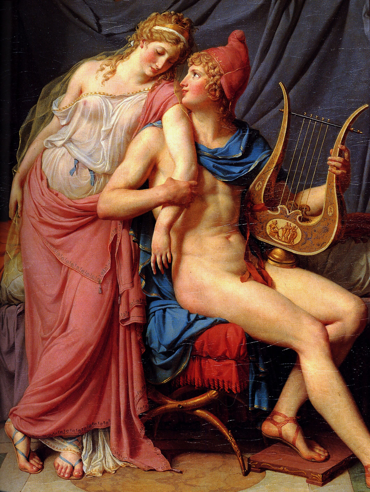 Gli amori di Paride ed Elena, particolare dal dipinto di Jacques-Louis David, 1788