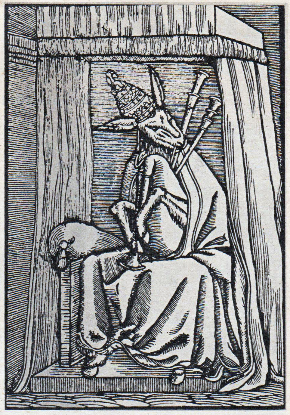 I protestanti contro il papa: il pontefice visto in una feroce caricatura di Lucas Cranach (1545)